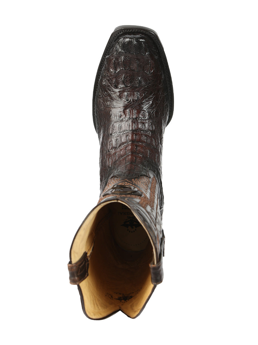 El General Men's Exotic Hornback Caiman Cowboy Boots - Brown 45522