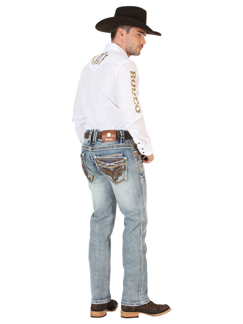 Centenario GOLD Men's Premium Denim Boot Cut Pants - Dark Blue 45530