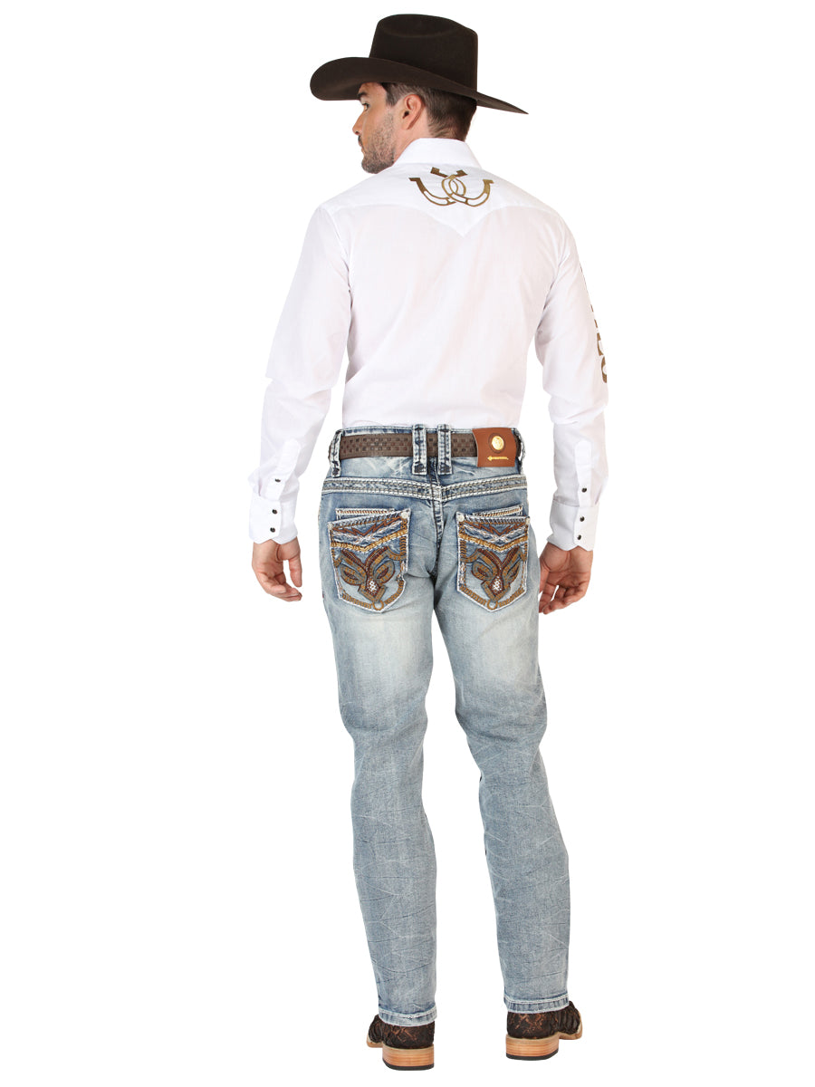 Centenario GOLD Men's Premium Denim Boot Cut Pants - Dark Blue 45530