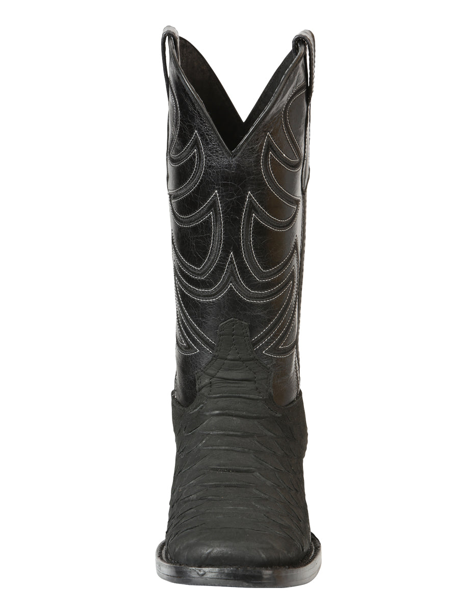 El General Men's Rodeo Boot Imitation Python Black 45561