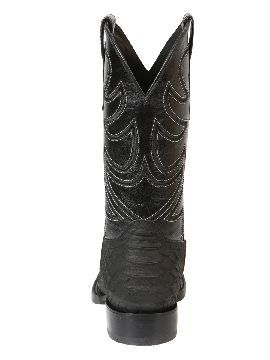 El General Men's Rodeo Boot Imitation Python Black 45561