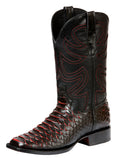 El General Men's Rodeo Boot Imitation Python Black Red 45565
