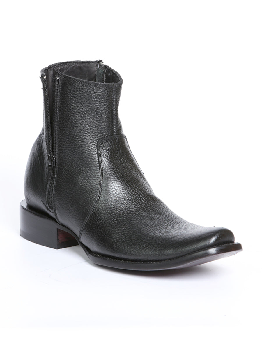 El General Men's Side Zip Ankle Boot - Made in Mexico - Black 45585