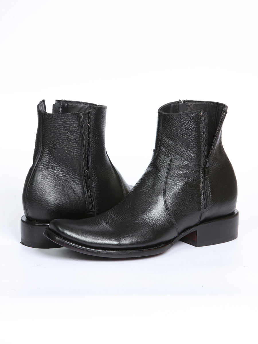 El General Men's Side Zip Ankle Boot - Made in Mexico - Black 45585