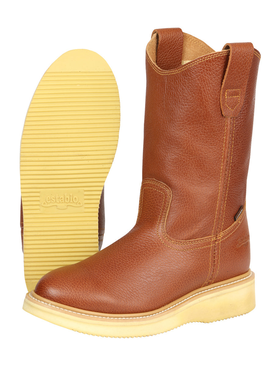 Establo Men's Leather Work Boot - Made in Mexico - Grizzly Honey Oak 45598