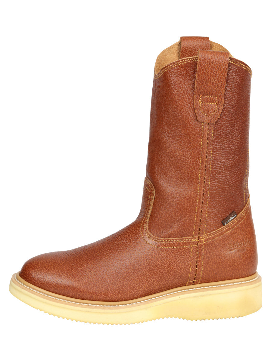Establo Men's Leather Work Boot - Made in Mexico - Grizzly Honey Oak 45598