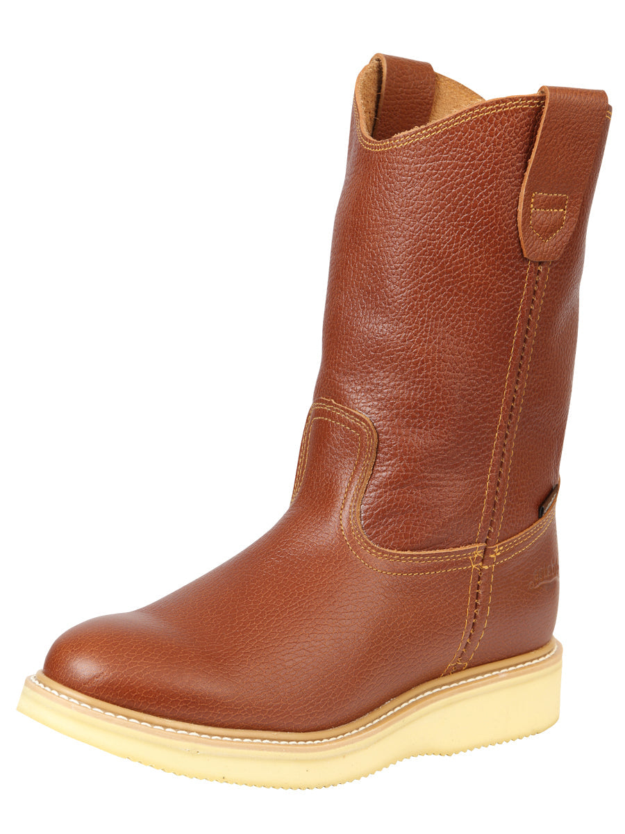 Establo Men's Leather Work Boot - Made in Mexico - Grizzly Honey Oak 45598