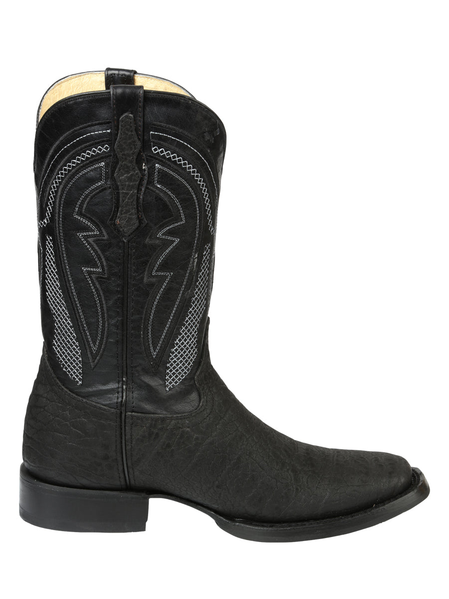 Men's El General Western Boots Bull Shoulder Black 45666
