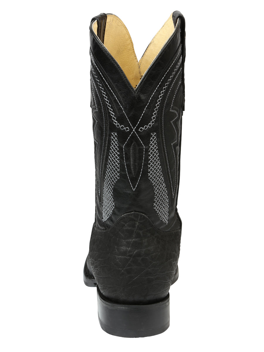 Men's El General Western Boots Bull Shoulder Black 45666