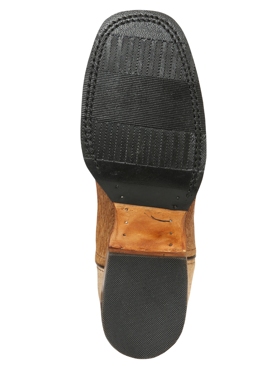 El General Men's Leather Cowboy Boot - Cowhide Honey Brown 45669