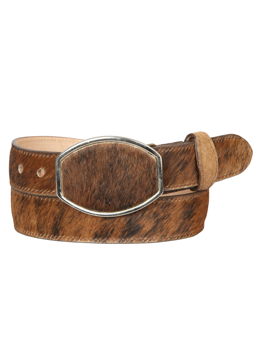 El General Men’s Western Belt - Cowhide Hair Print - Honey 45680