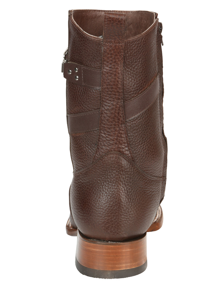 El General Men's Leather Zipper Roper Boots - Moka Brown 45705