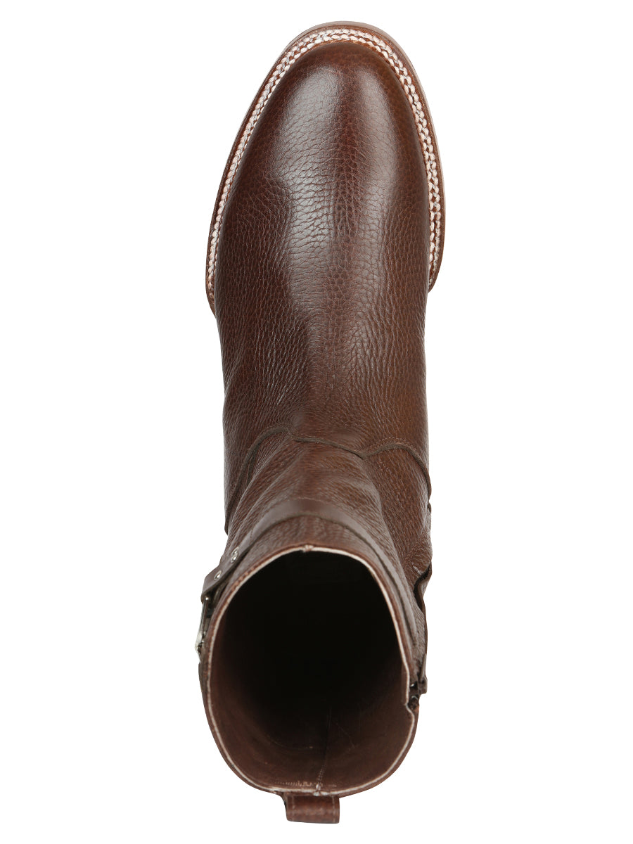 El General Men's Leather Zipper Roper Boots - Moka Brown 45705
