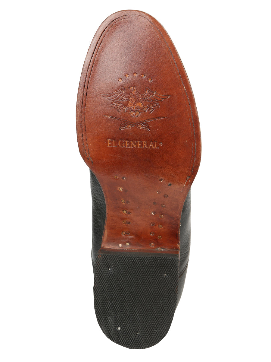 El General Men's Leather Zipper Roper Boots - Black 45706