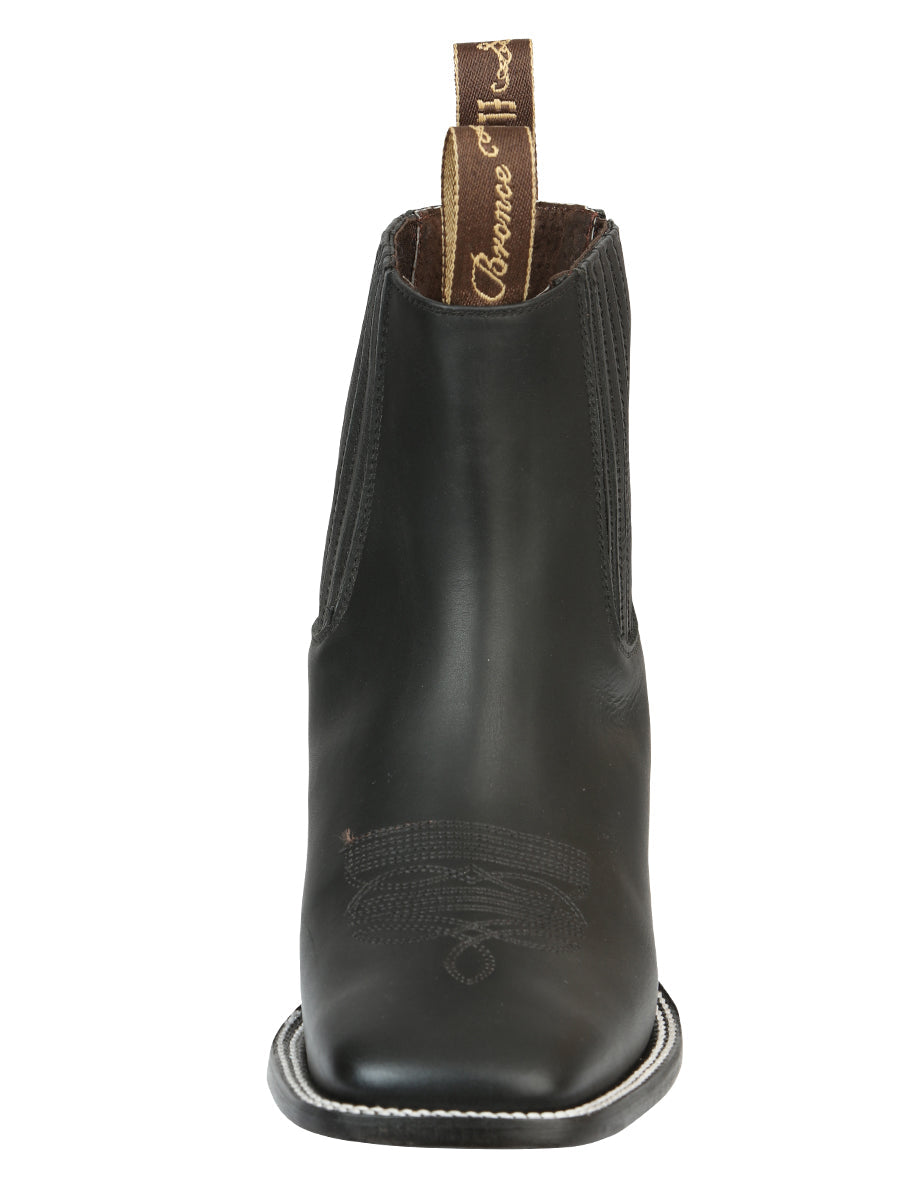 El Canelo Men's Leather Ankle Cowboy Boots - Made in Mexico - Matte Black 45755