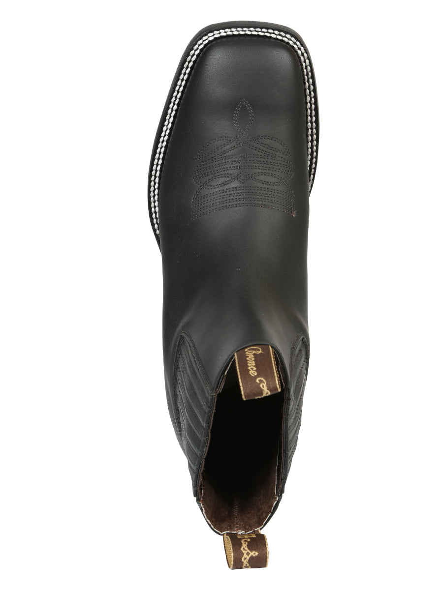 El Canelo Men's Leather Ankle Cowboy Boots - Made in Mexico - Matte Black 45755