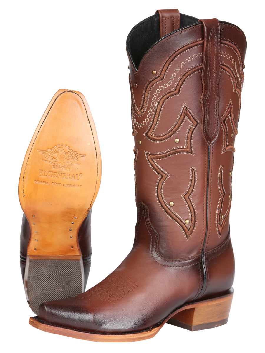 El General Women's Western Cowboy Boot - Made in Mexico - Shedron Brown 45777