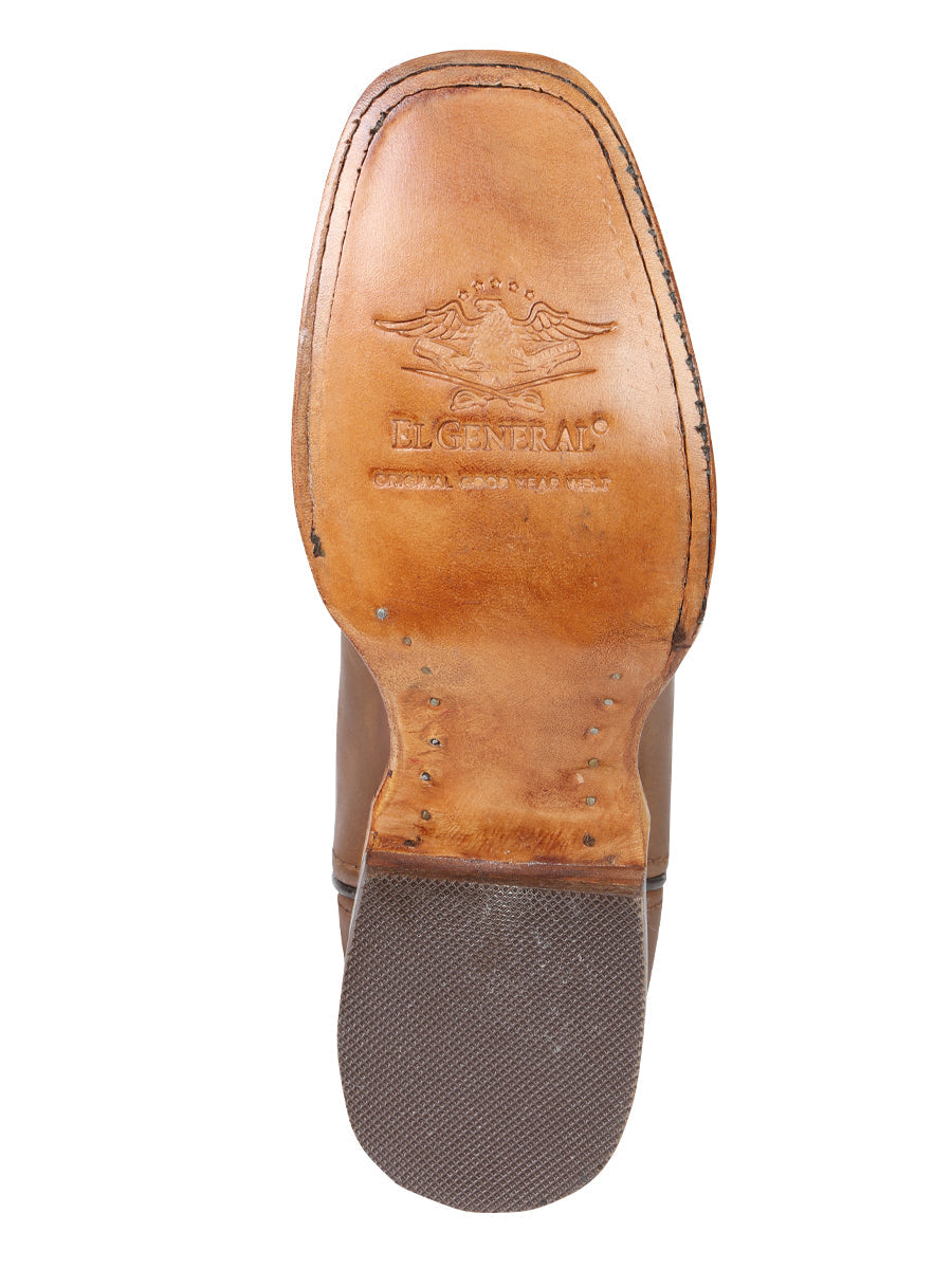 El General Women's Leather Cowgirl Boots - Made in Mexico - Honey Brown 45779
