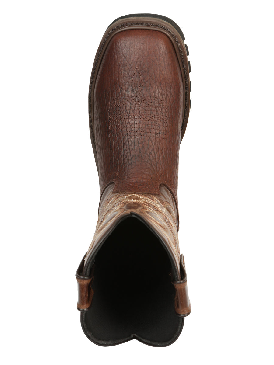 El General Men's Leather Work Boots - Vistone Bomber Brown 45805
