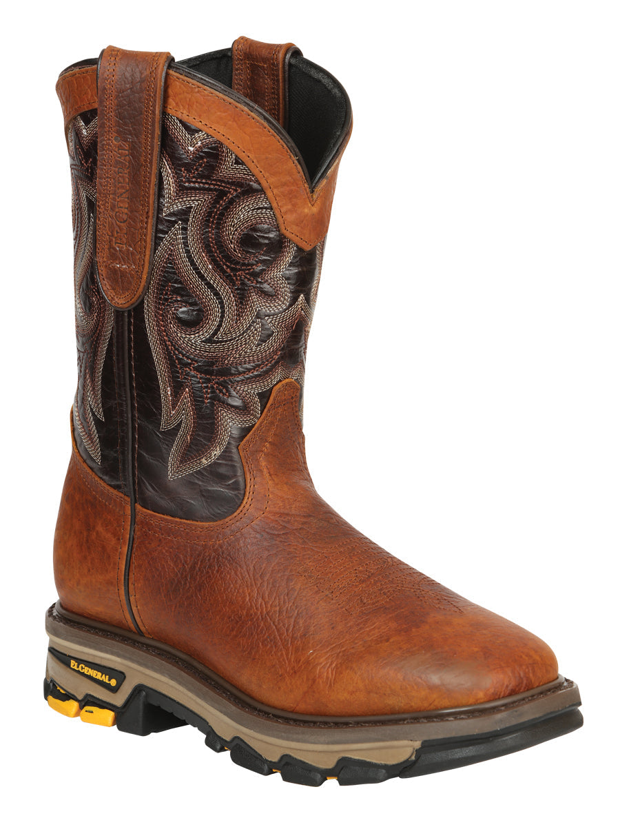 El General Men's Leather Work Boots - Redwood Brown 45806