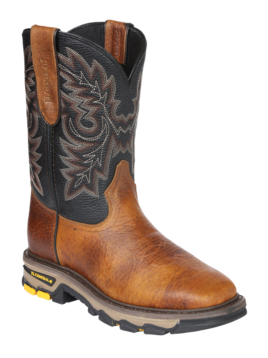 El General Men's Leather Work Boots - Redwood Brown 45811