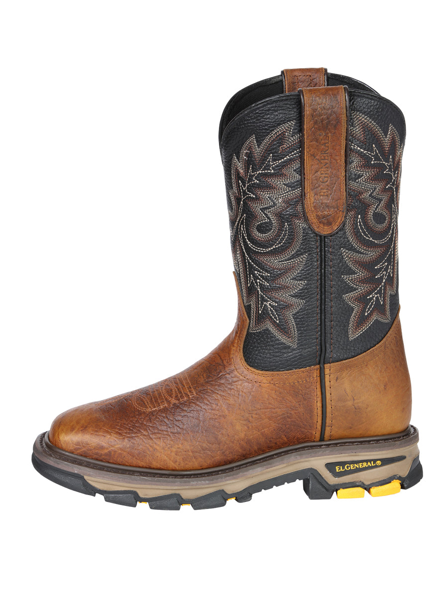 El General Men's Leather Work Boots - Redwood Brown 45811