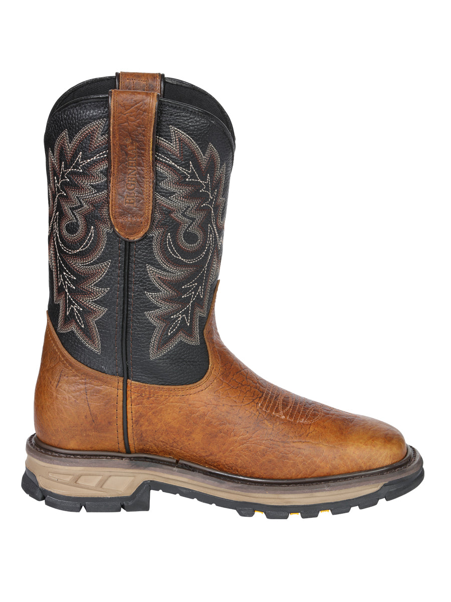 El General Men's Leather Work Boots - Redwood Brown 45811