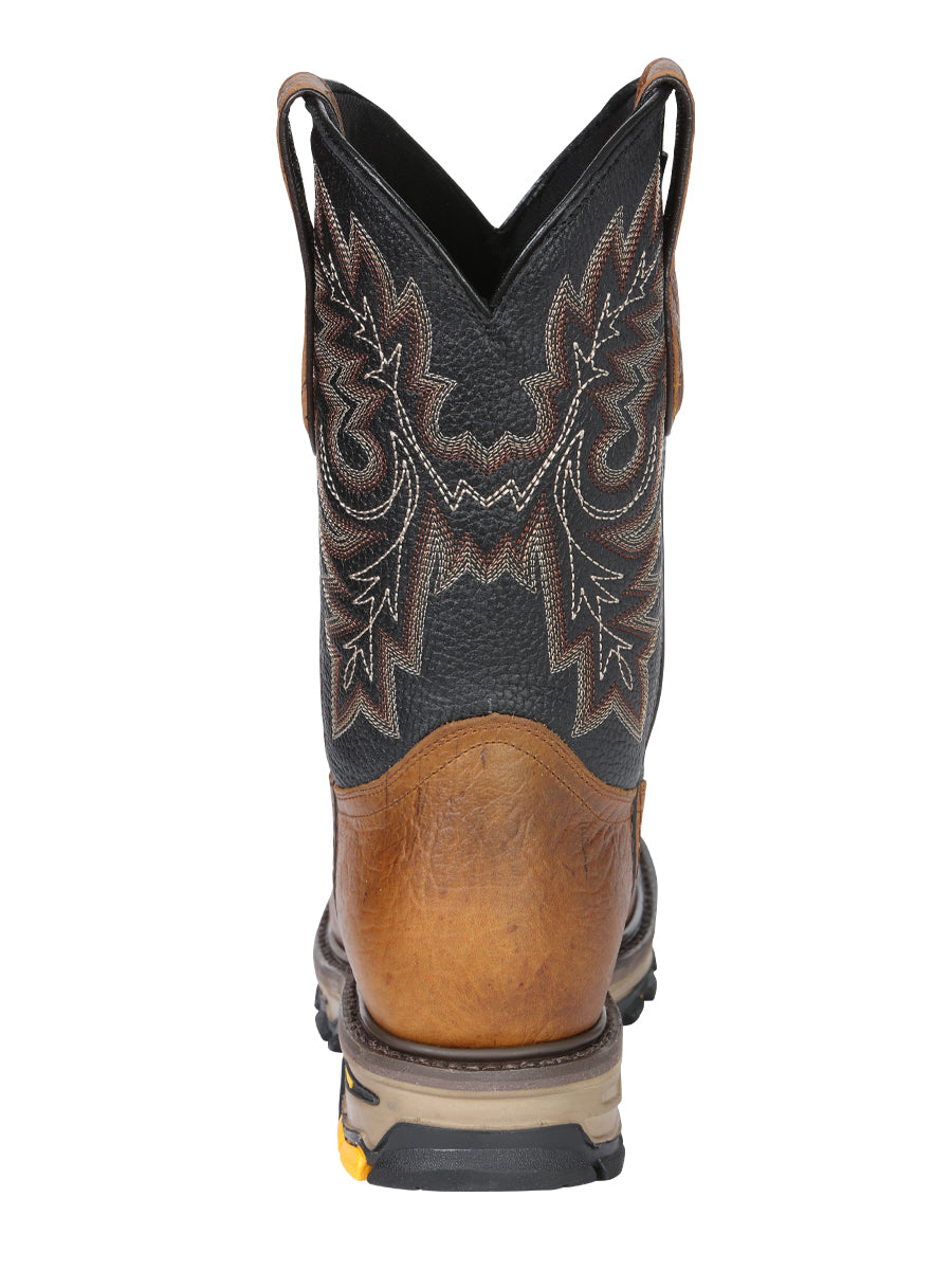El General Men's Leather Work Boots - Redwood Brown 45811