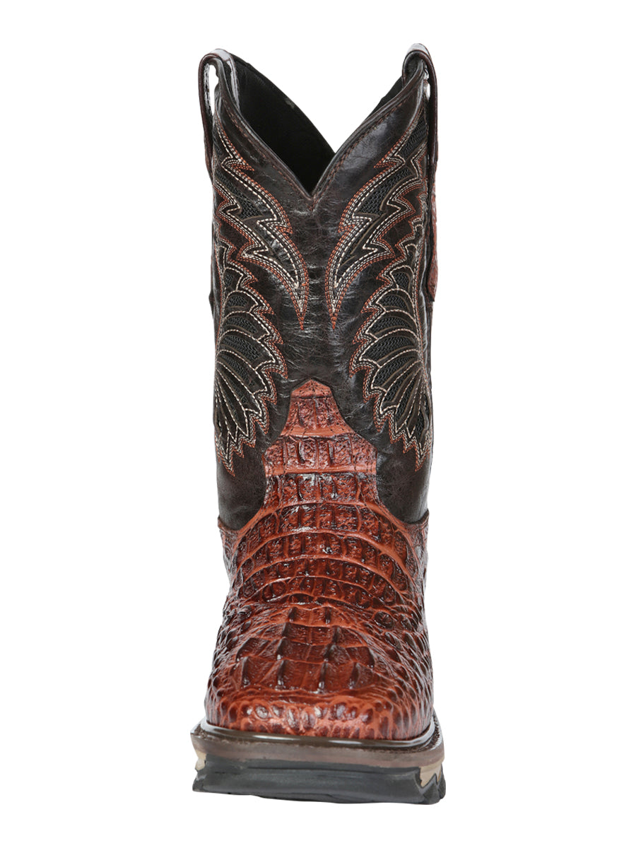 El General Work Boots Caiman Print Cognac 45815