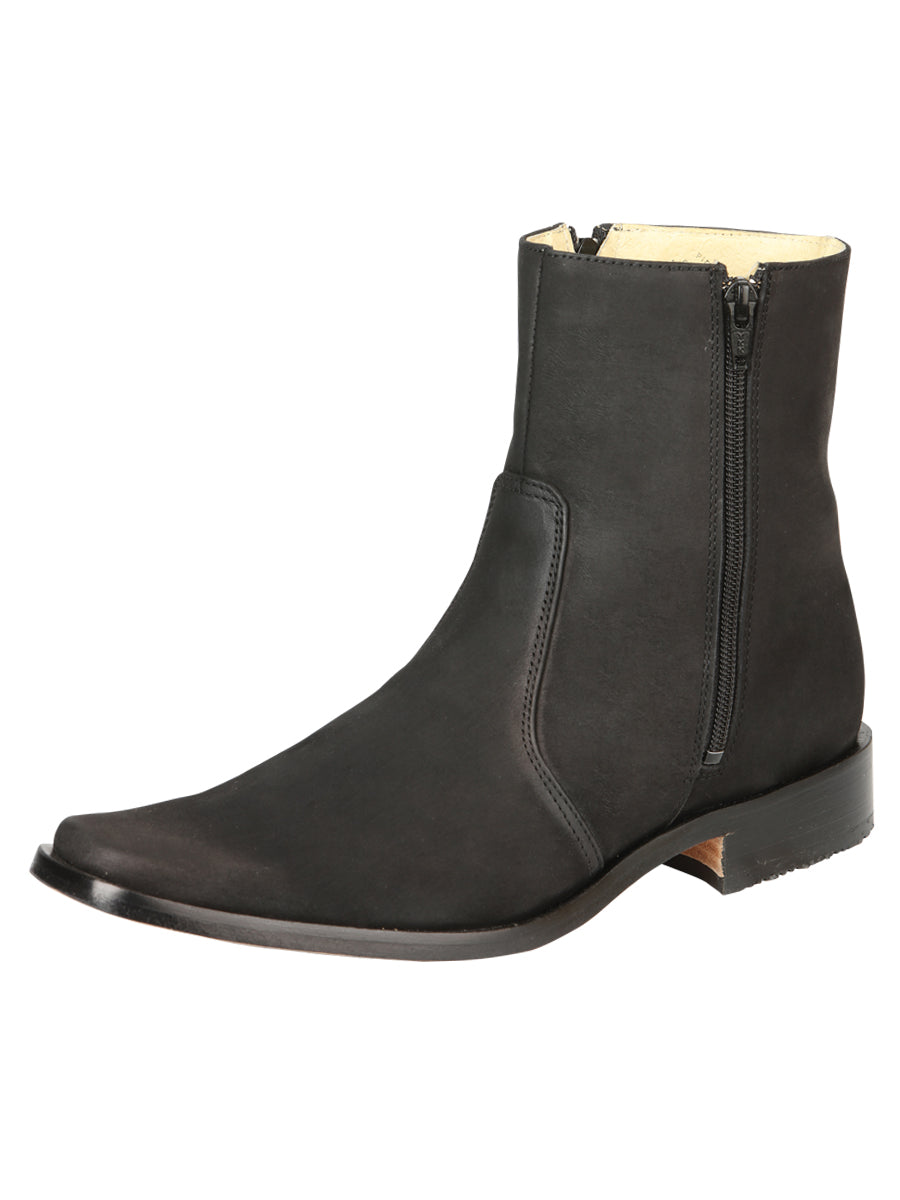 El Besserro Ankle Boot Double Zipper Nubuck Black 45831