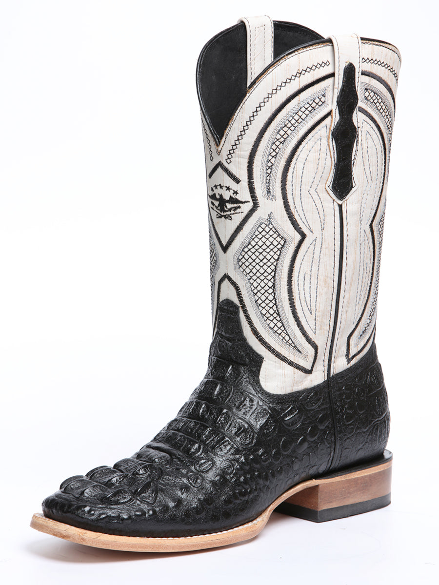 El General Cowboy Boot Caiman Print Black 45929