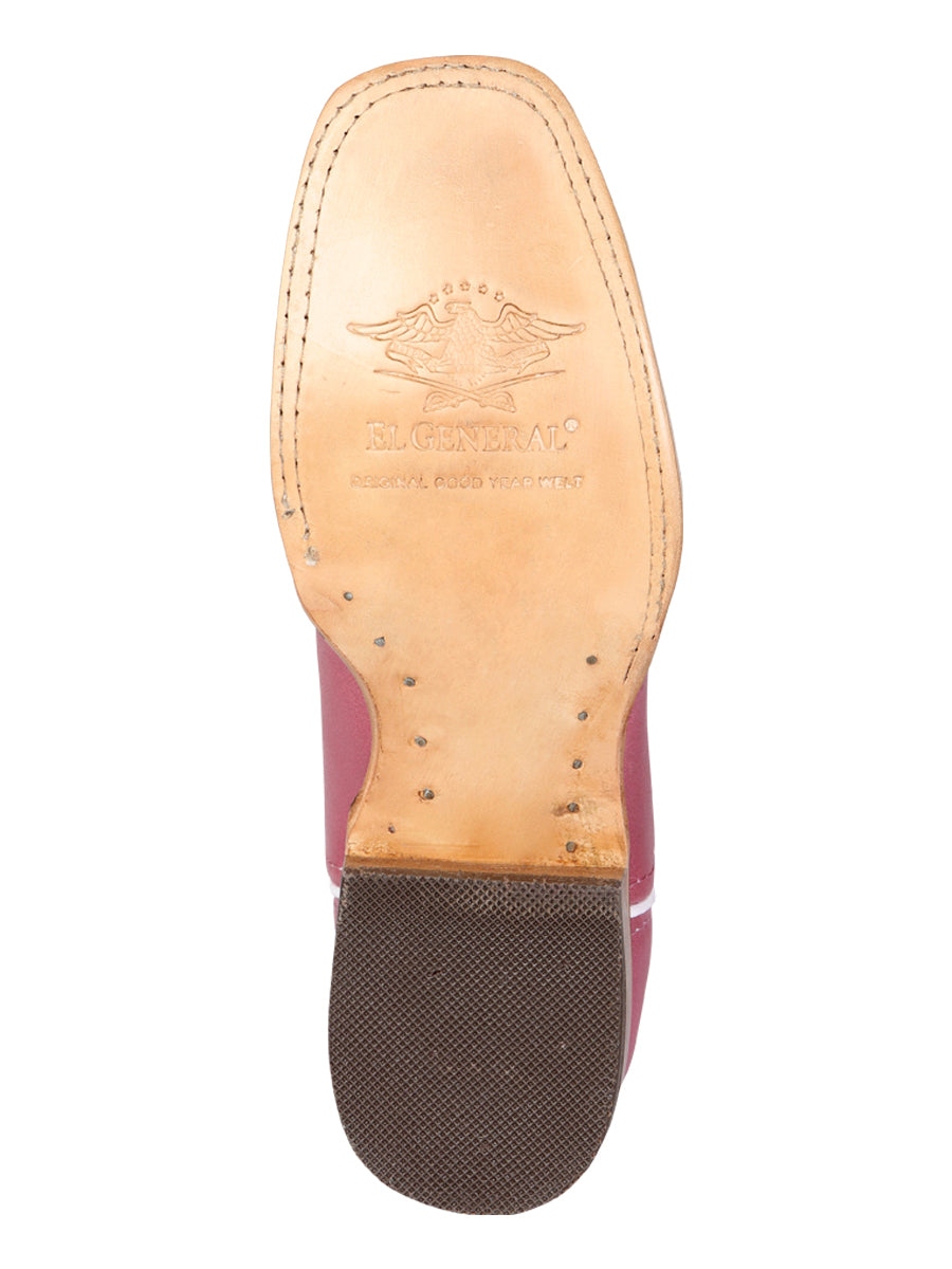 El General Women's Leather Cowboy Boot - Made in Mexico - Pink 45933