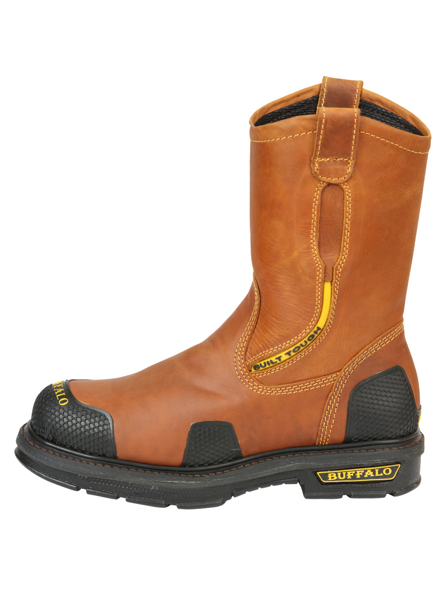 Buffalo & Bull Men's Leather Work Boots - Made in Mexico - Crazy Miel Honey 123029