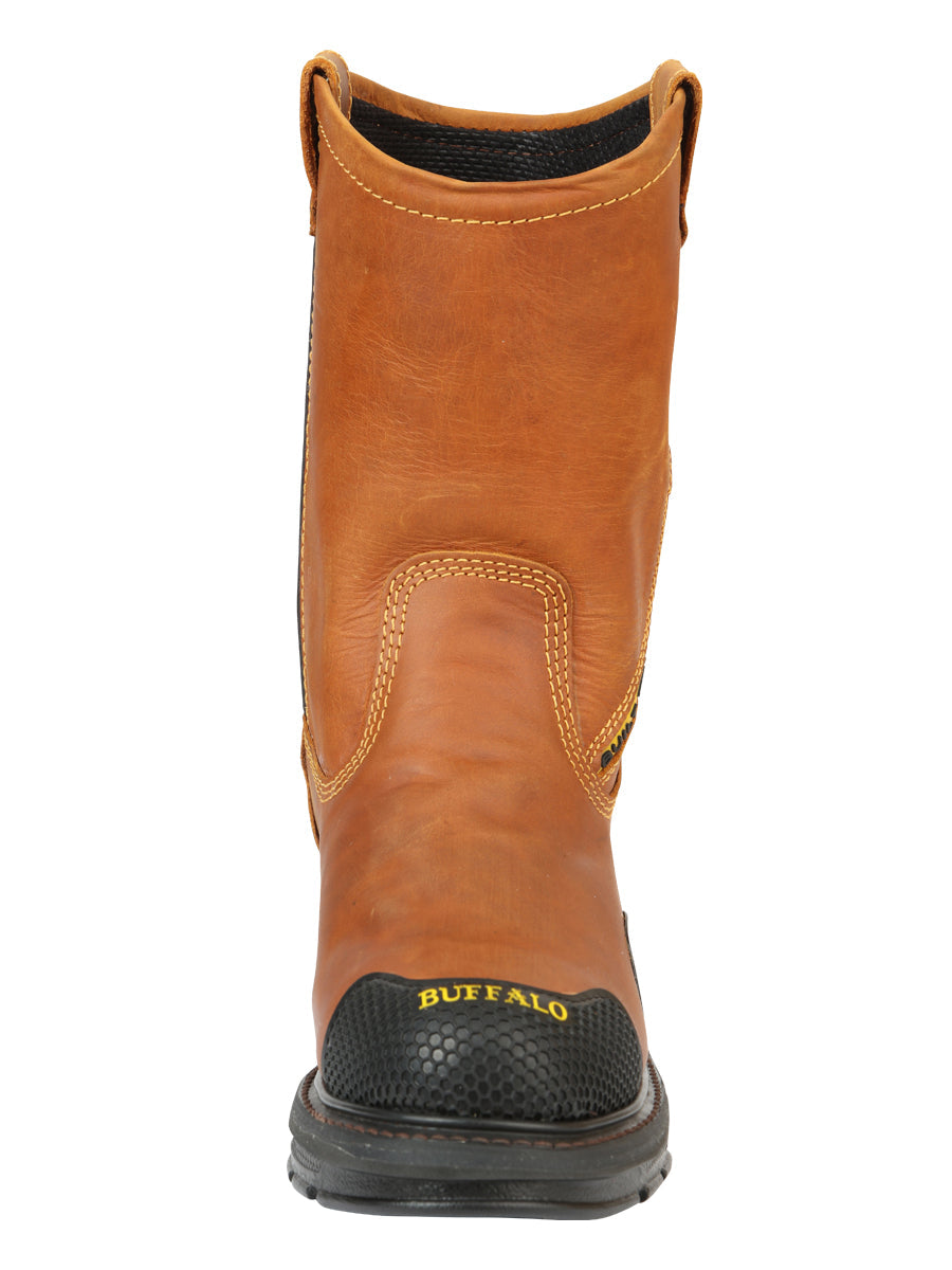 Buffalo & Bull Men's Leather Work Boots - Made in Mexico - Crazy Miel Honey 123029