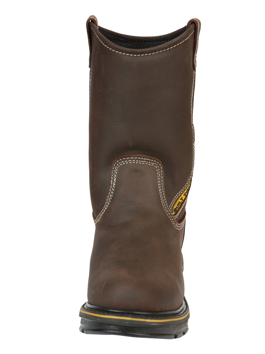 Buffalo & Bull Men's Leather Work Boots - Made in Mexico - Crazy Cafe Brown 123034