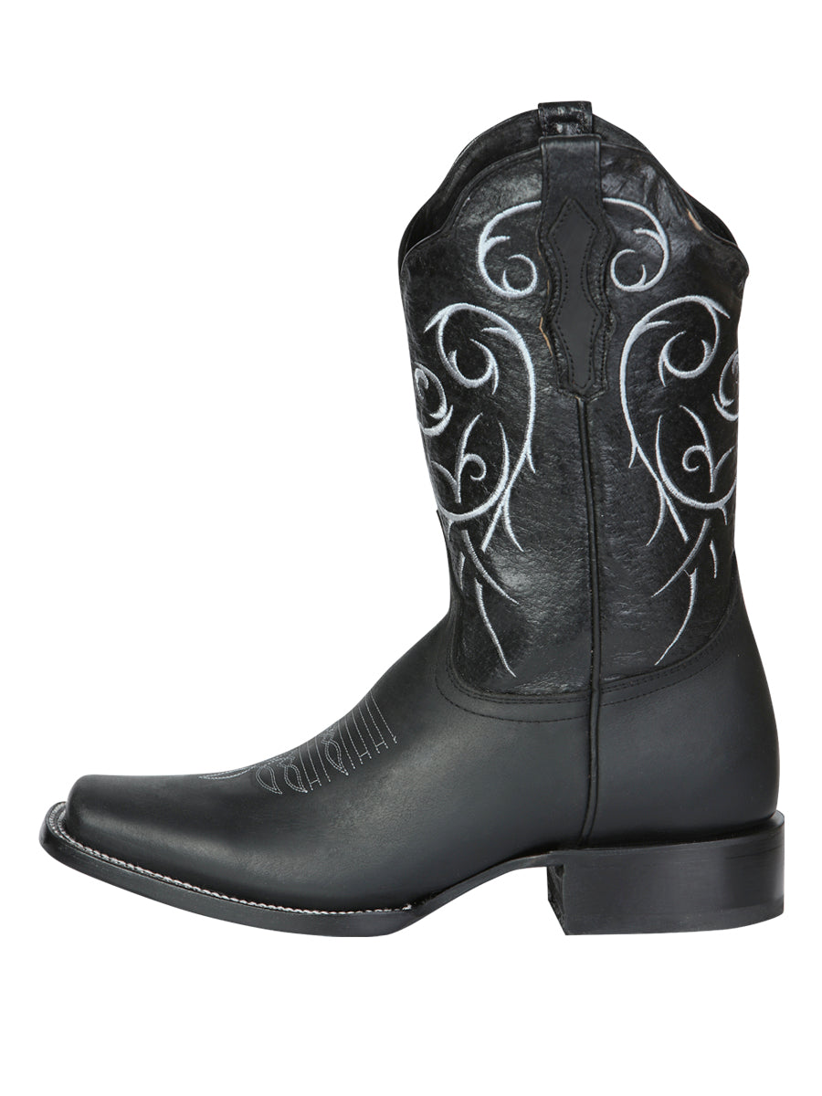 Men's Leather Classic Western Cowboy Boot - Black 124069