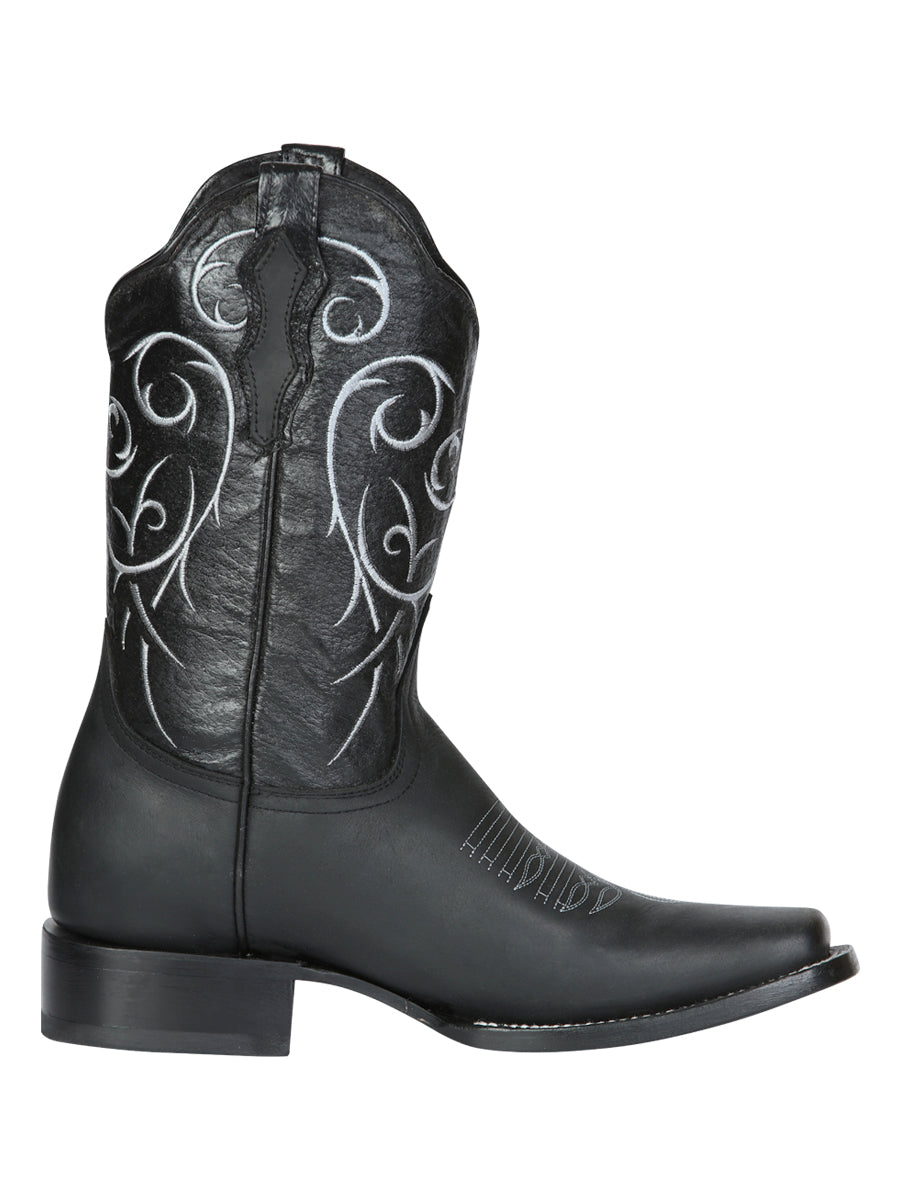 Men's Leather Classic Western Cowboy Boot - Black 124069