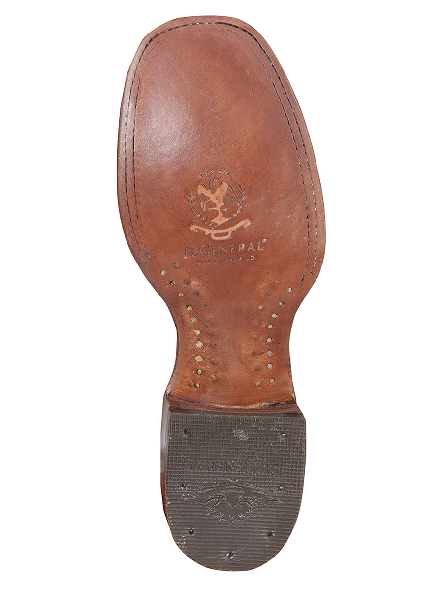 Bota de tobillo El General de punta cuadrada de nobuk - Café 126192