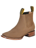 El General Square Toe Ankle Boot Nobuck Brown 126192