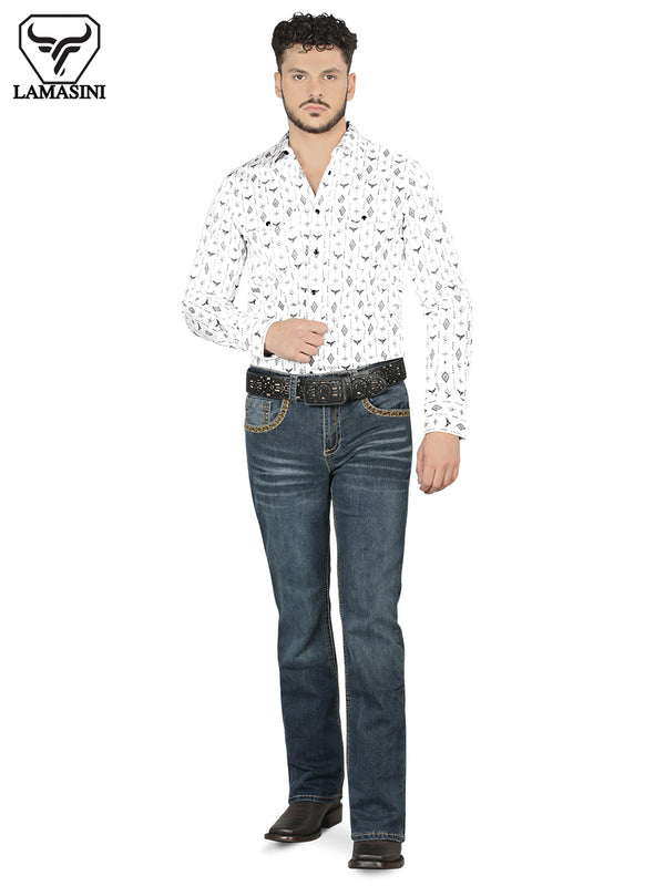 LAMASINI LM1870 Dark Blue Denim Jeans