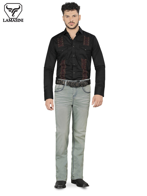 LAMASINI LM1870 Gray Denim Jeans