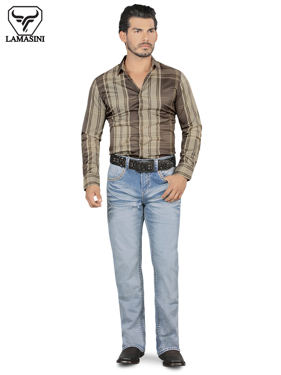 LAMASINI LM1870 Light Blue Denim Jeans