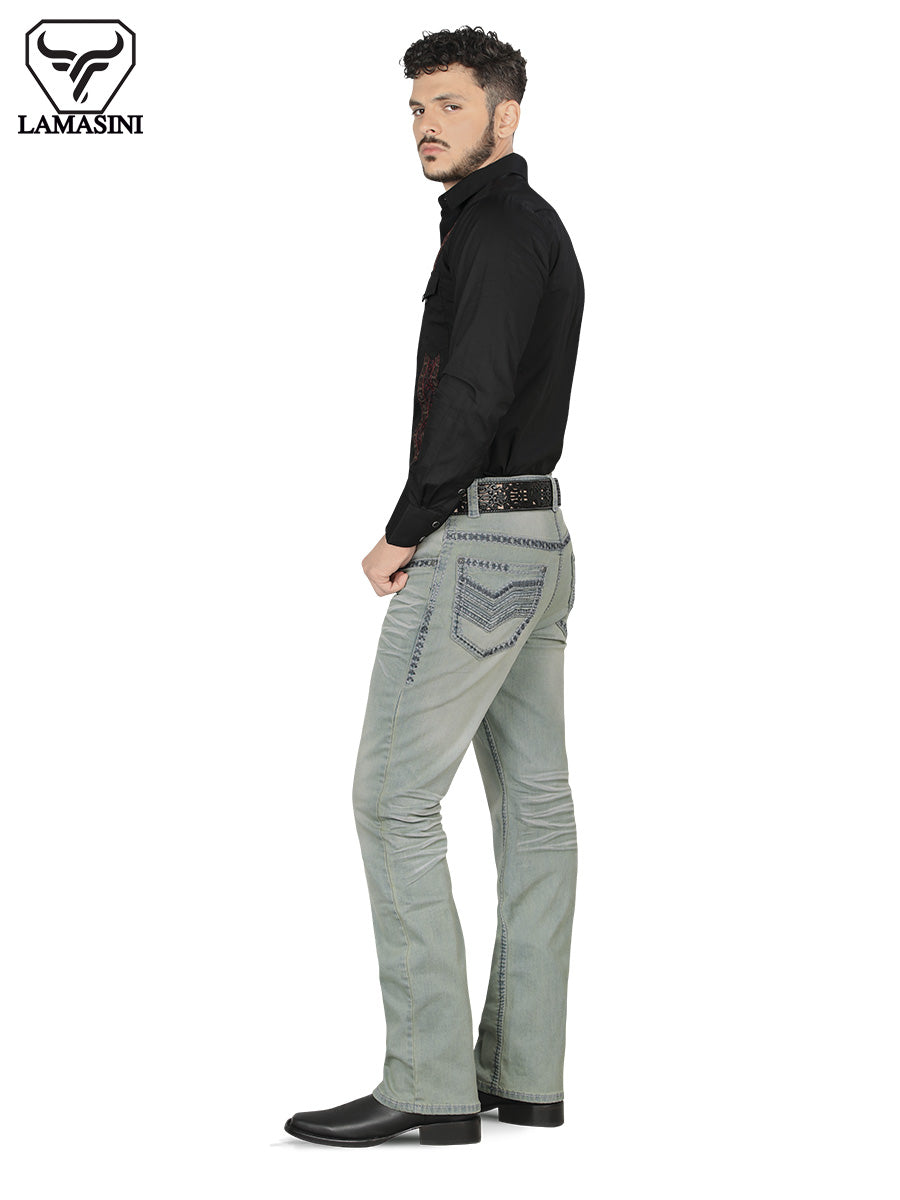 LAMASINI LM1870 Gray Denim Jeans