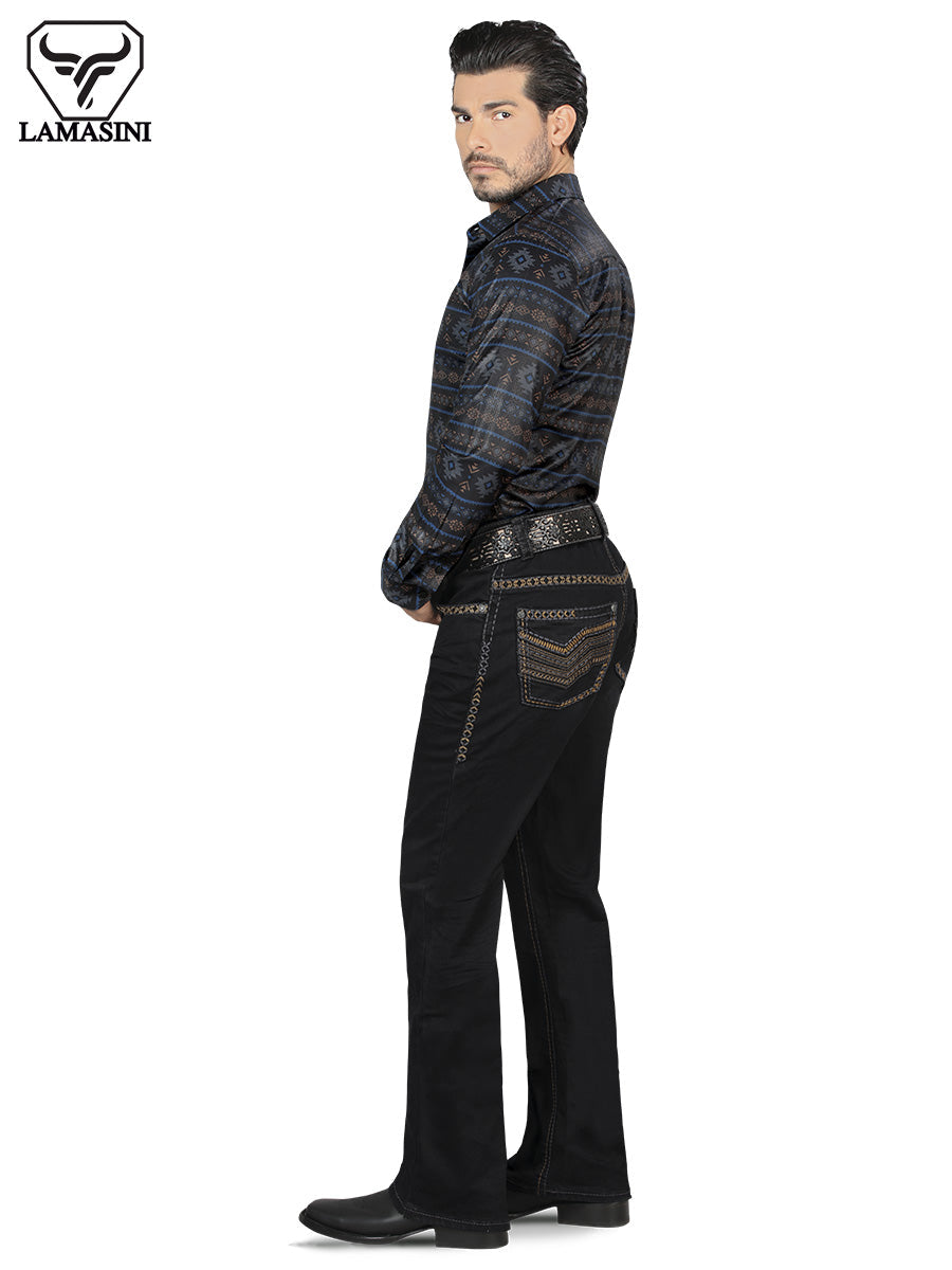 LAMASINI LM1870 Light Black Denim Jeans