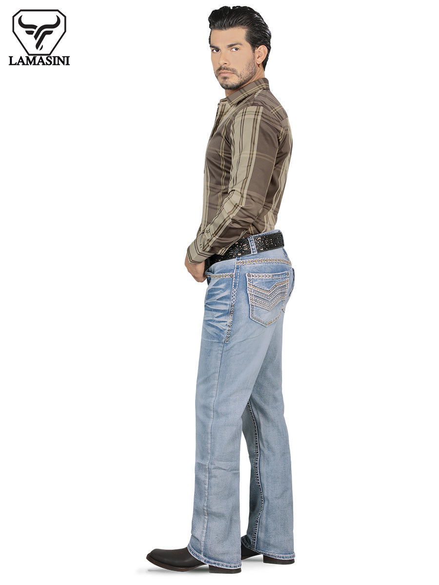 LAMASINI LM1870 Light Blue Denim Jeans