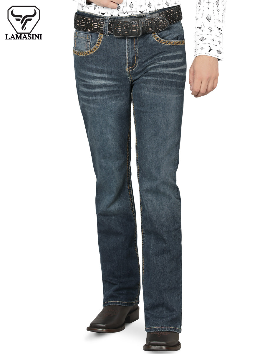 LAMASINI LM1870 Dark Blue Denim Jeans