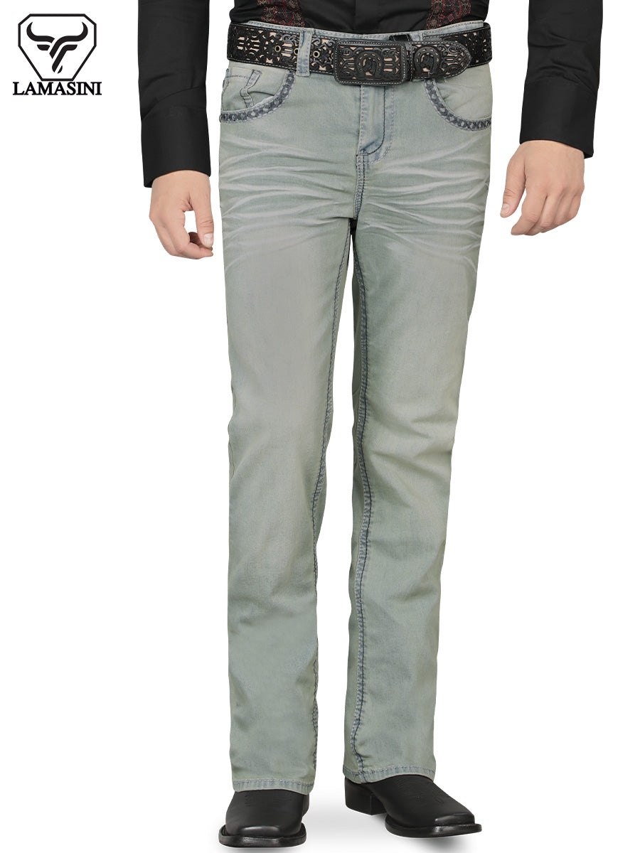 LAMASINI LM1870 Gray Denim Jeans