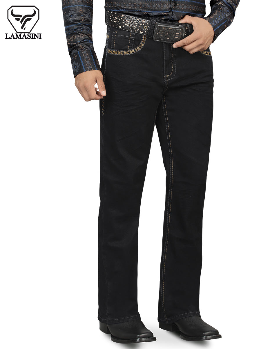 LAMASINI LM1870 Light Black Denim Jeans