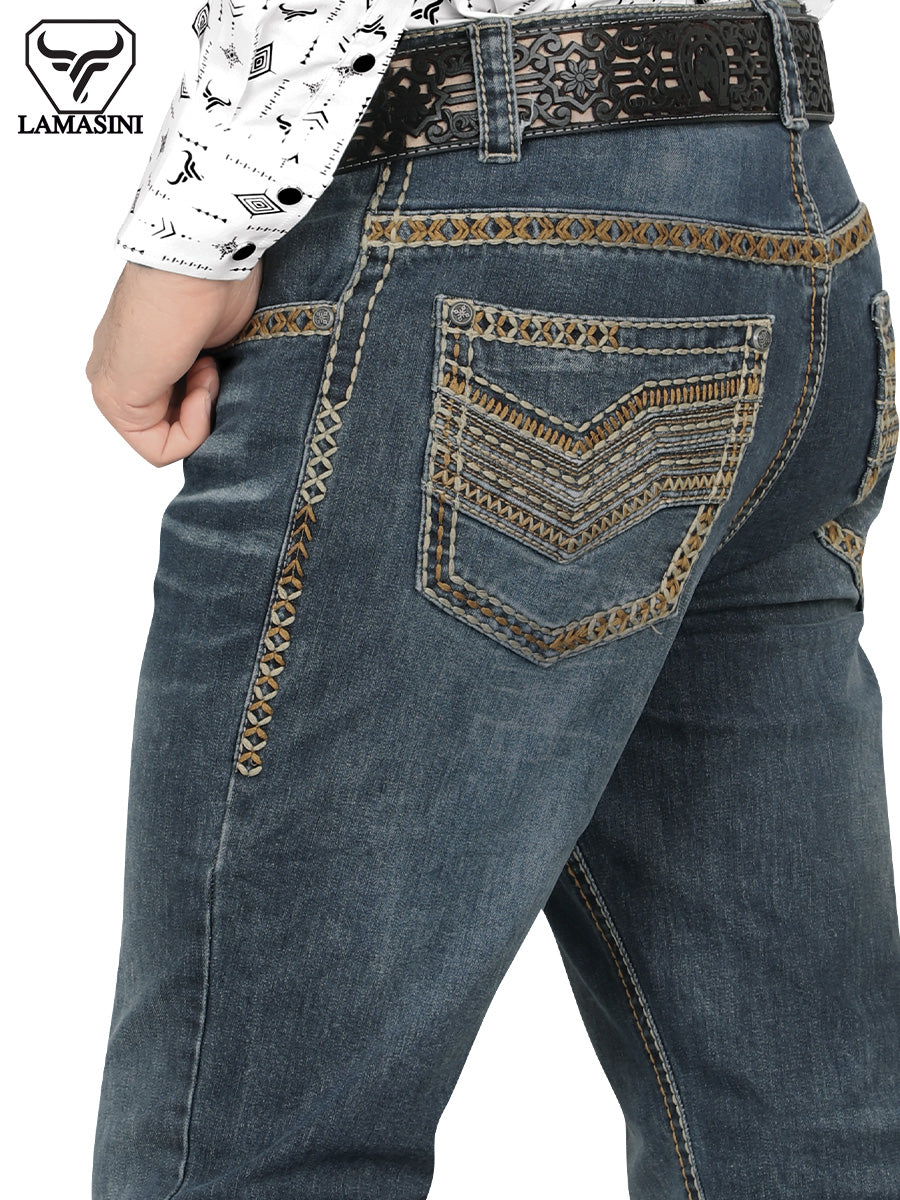 LAMASINI LM1870 Dark Blue Denim Jeans