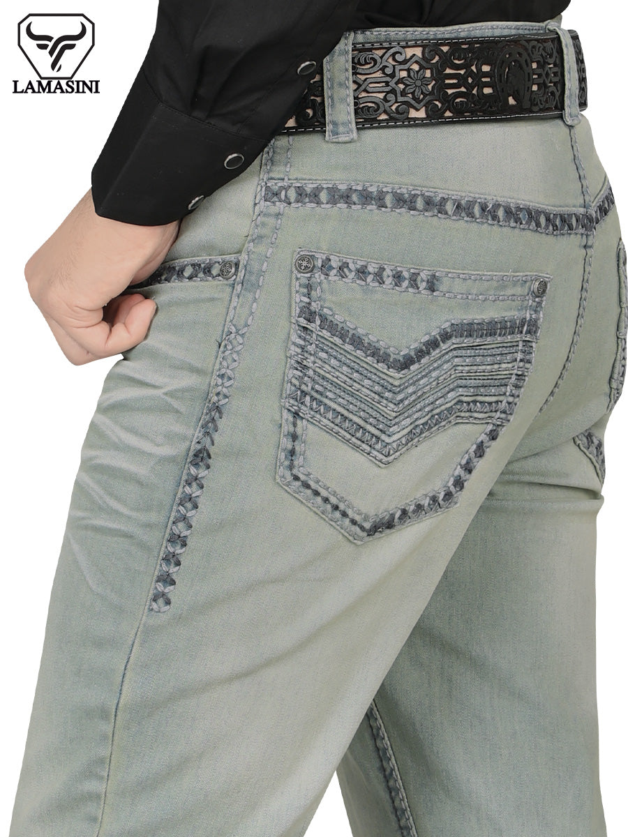 LAMASINI LM1870 Gray Denim Jeans